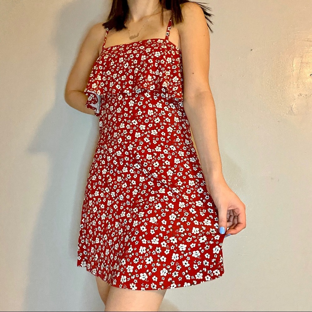 Forever 21 Red & White Floral Dress